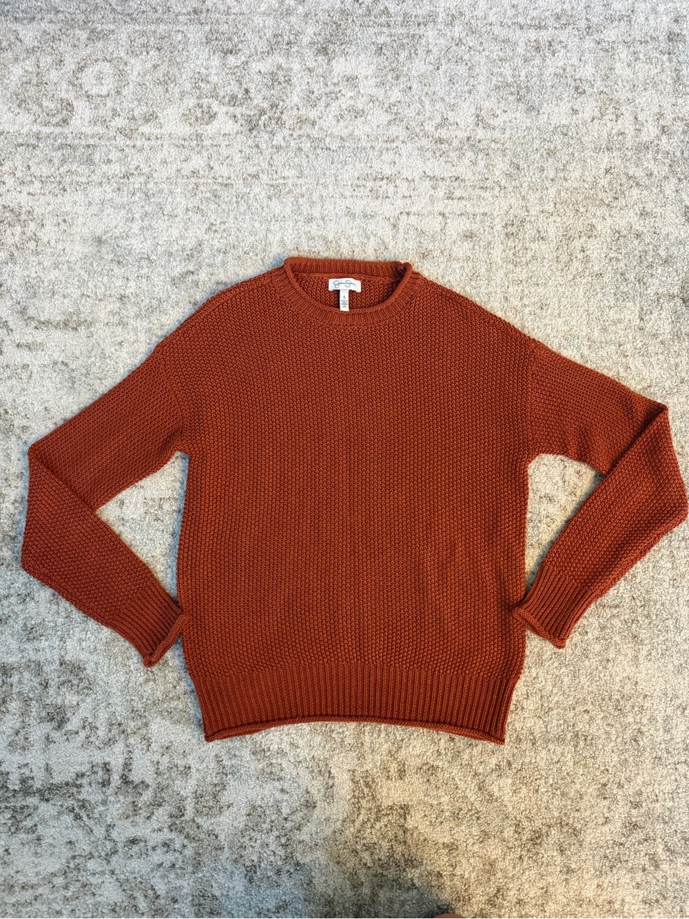 Jessica Simpson Women's Crewneck Sweater in Rust Orange
